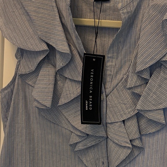 Blue Ruffle Women's Top - Picture 2 of 2